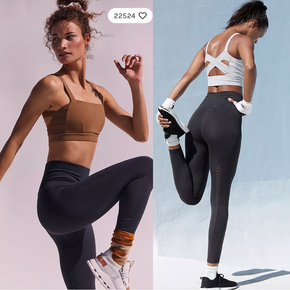 Free People | NWOT Good Karma High Rise 7/8 Cropped Leggings | Black